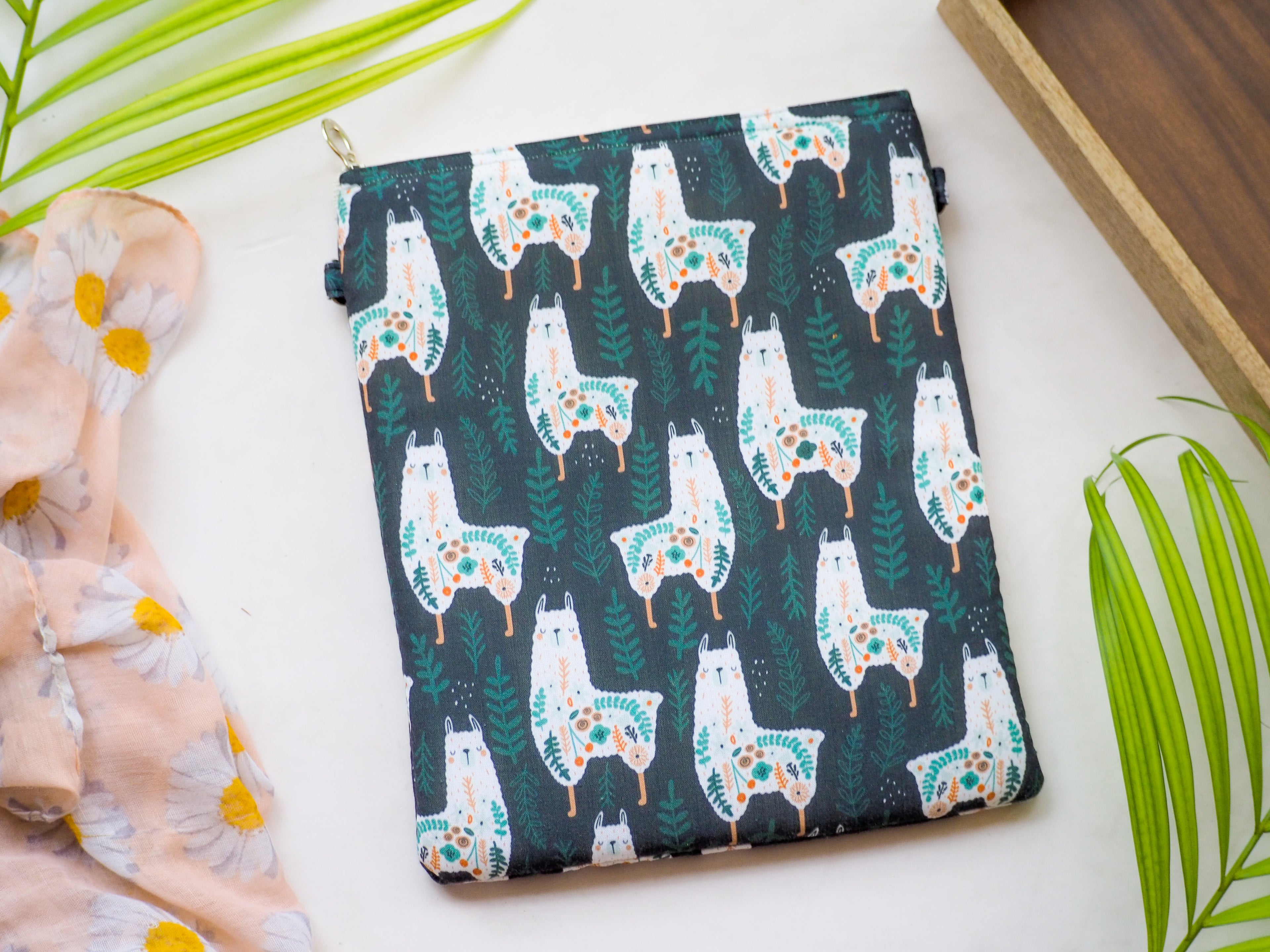 Floral Llama Book Sleeve