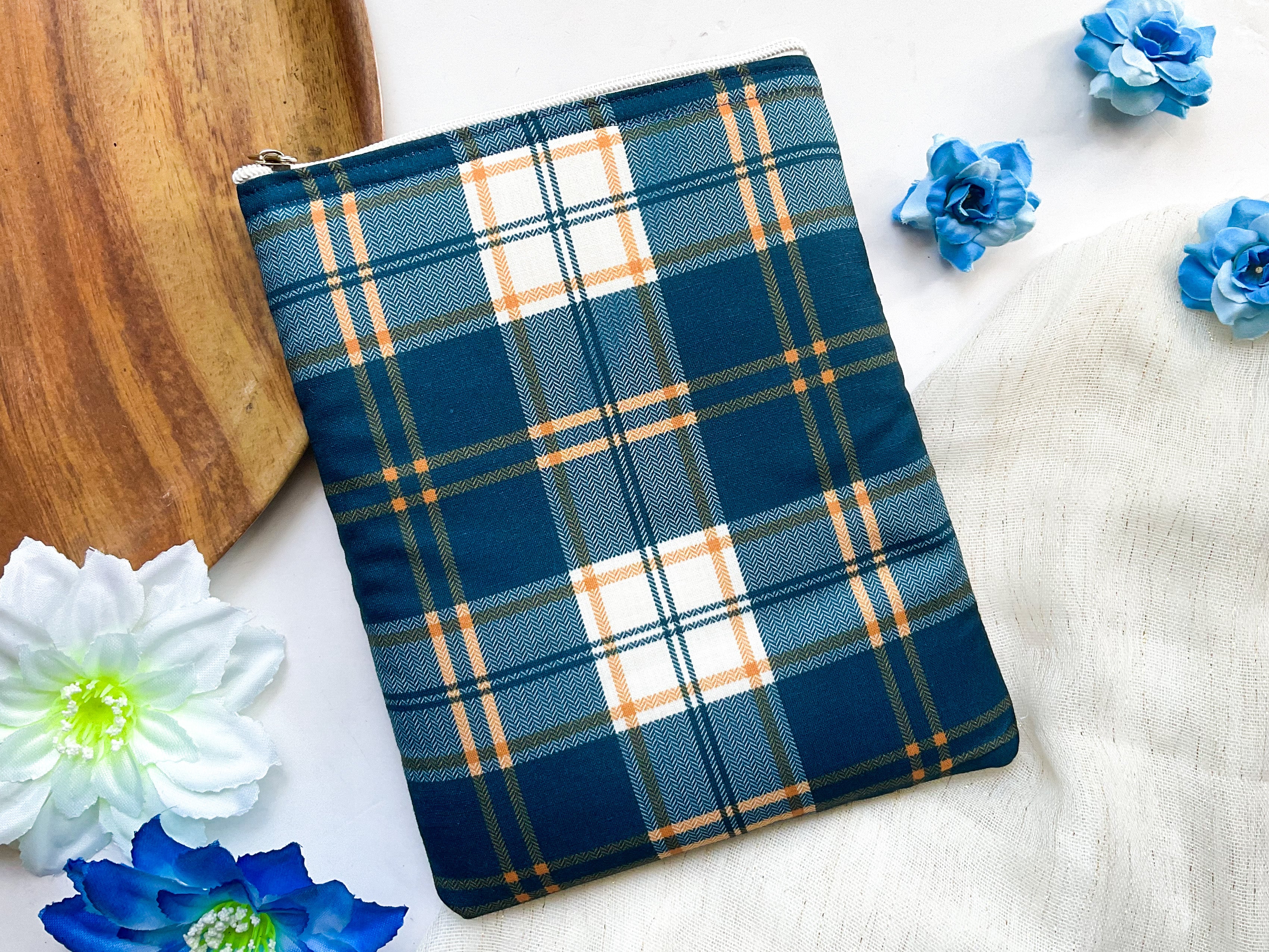 Blue Plaid Book Sleeve