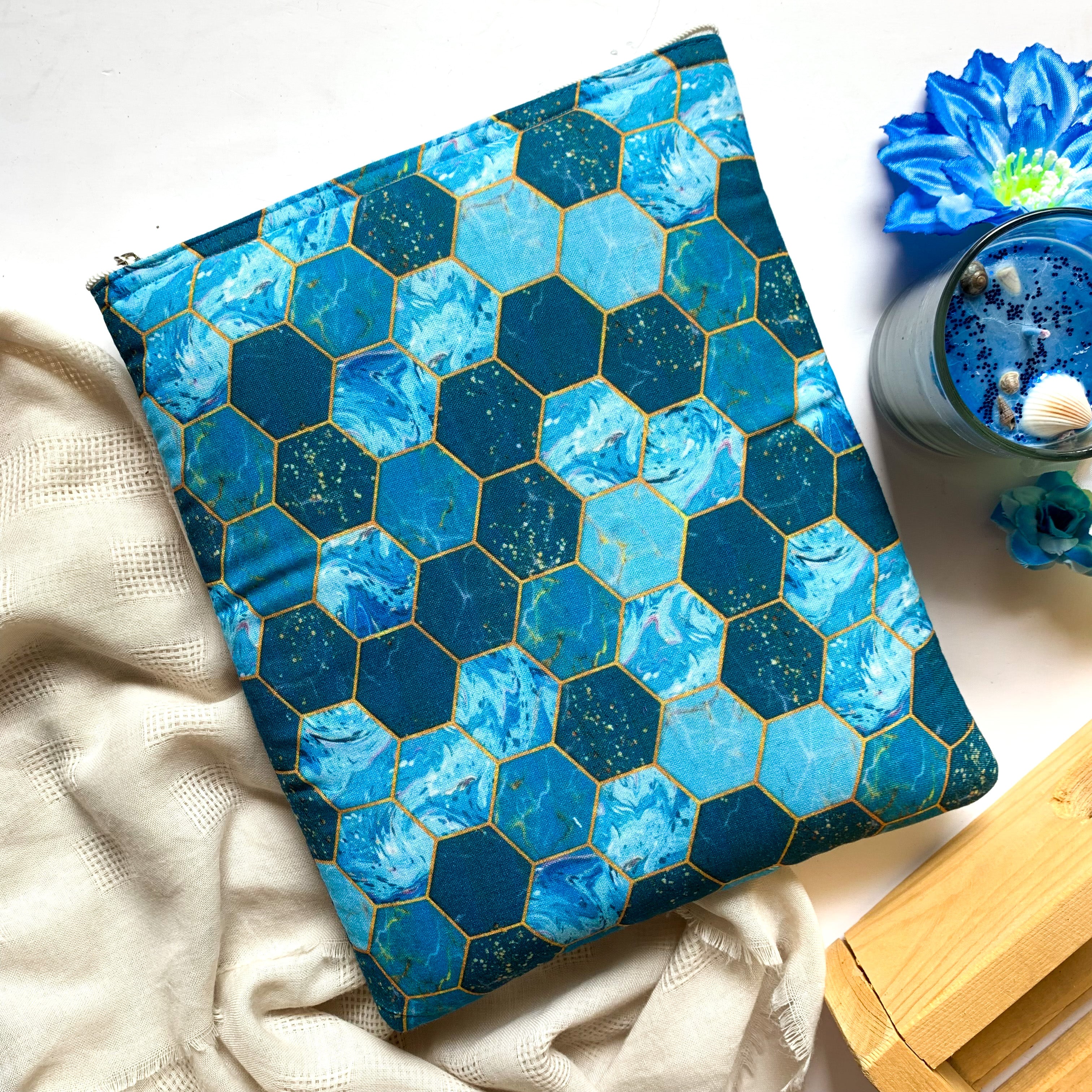Blue Honeycomb Fantasy Starless Sea Book Sleeve