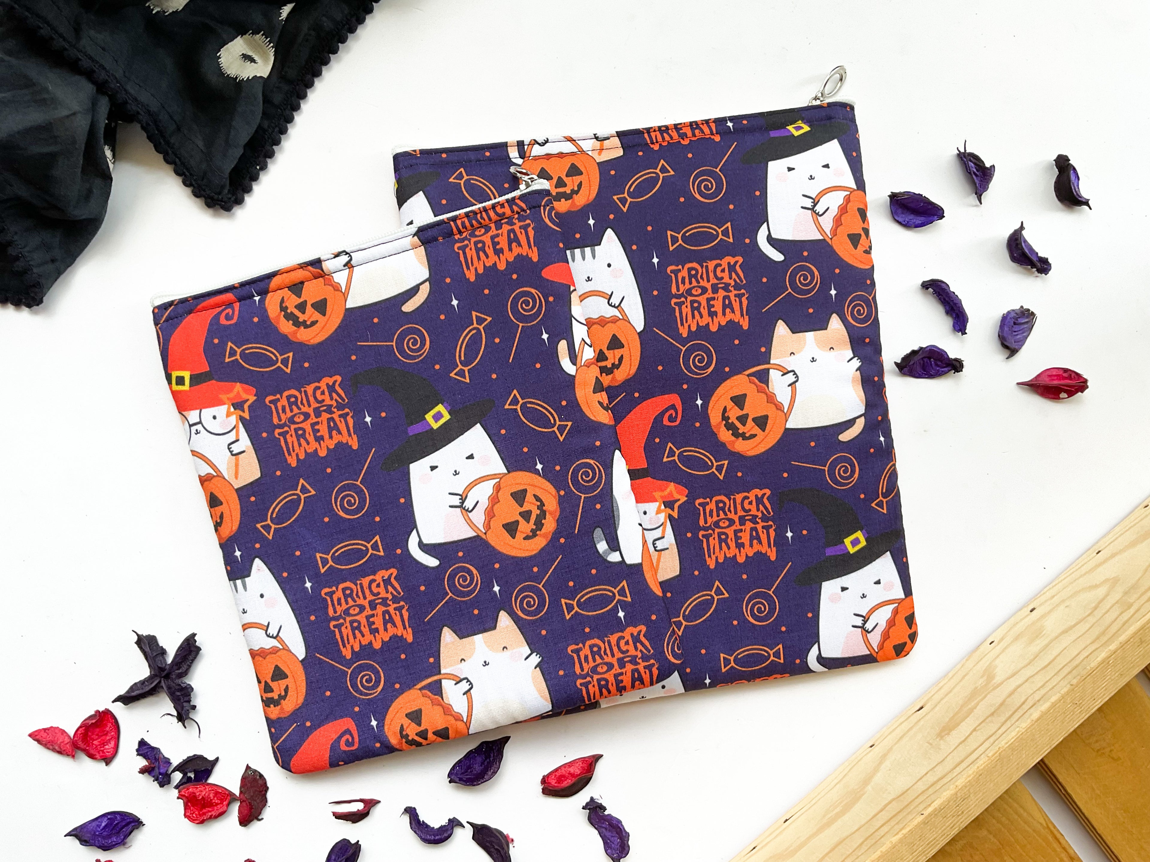 Cat Lover Halloween Themed Book Sleeve