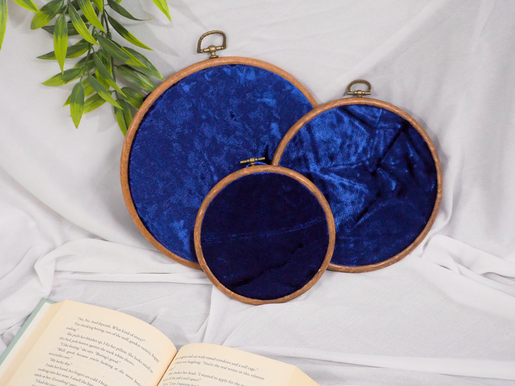 Royal Blue Velvet Enamel Pin Hoop Display
