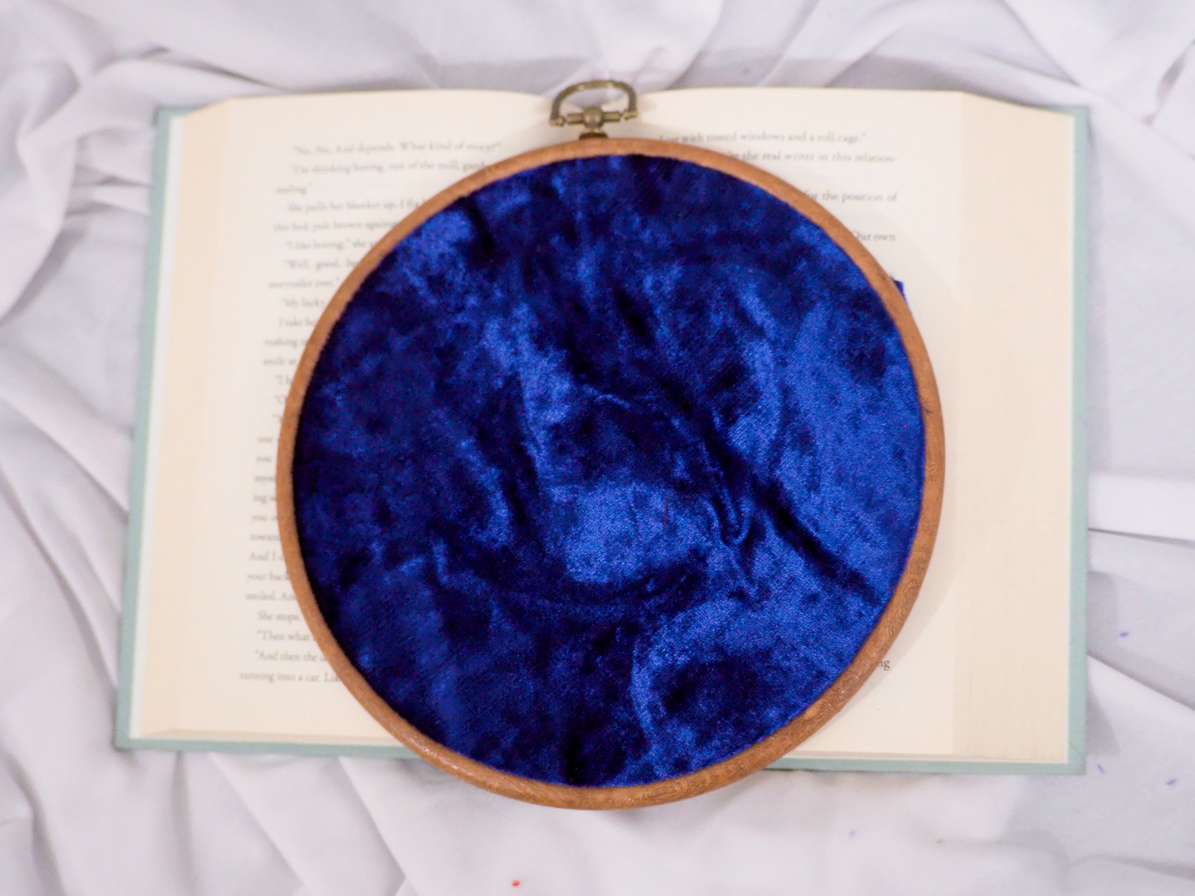 Royal Blue Velvet Enamel Pin Hoop Display
