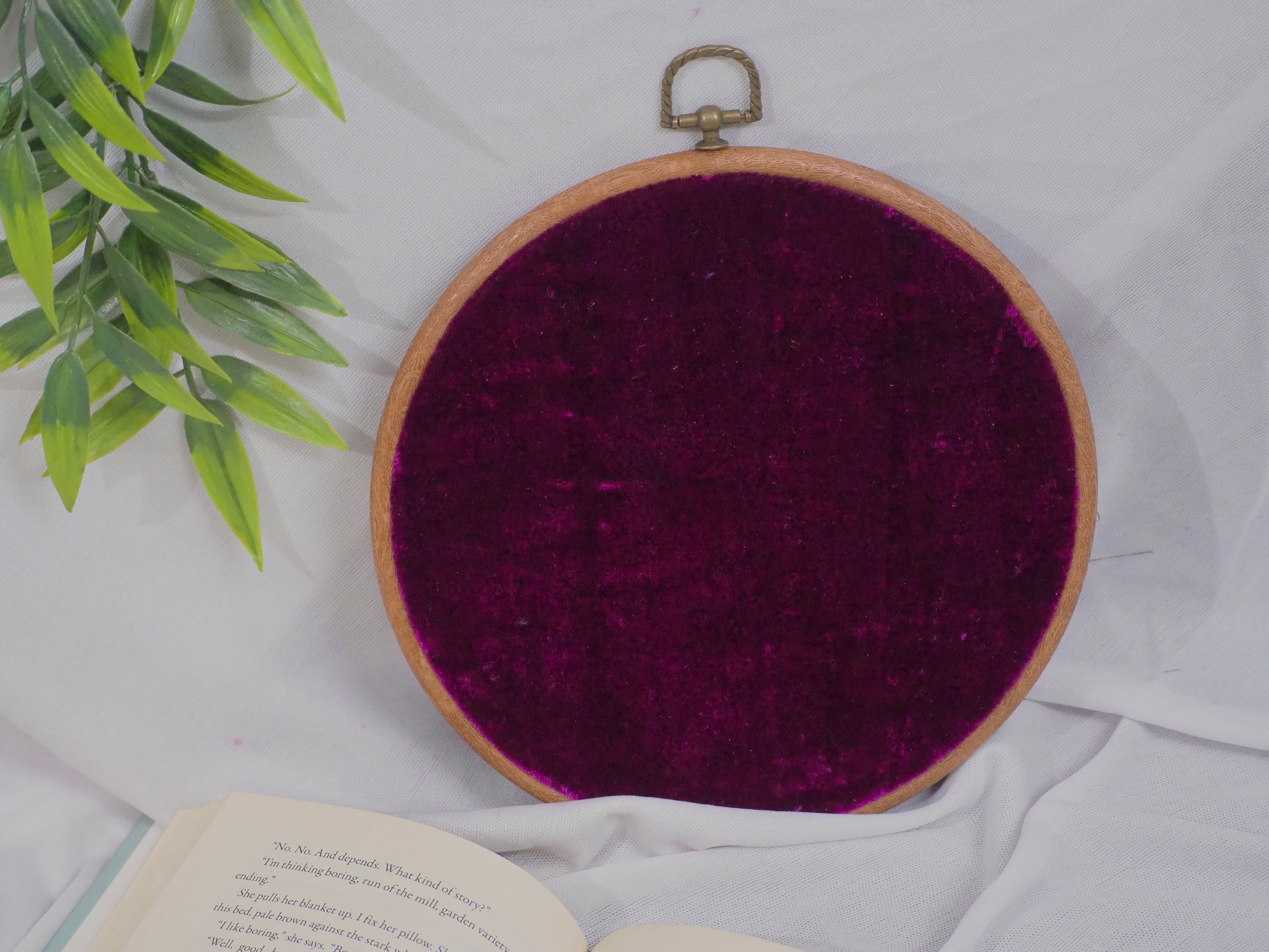 Mauve Velvet Enamel Pin Hoop Display