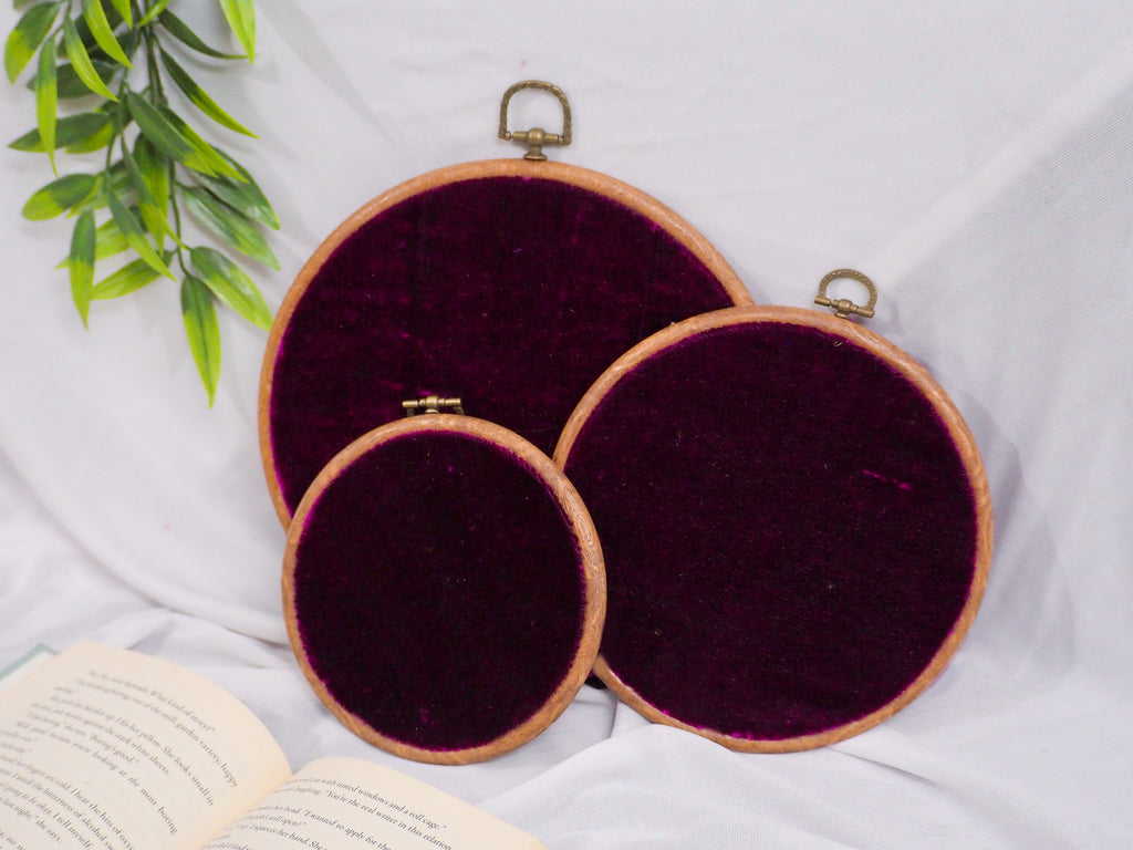 Mauve Velvet Enamel Pin Hoop Display