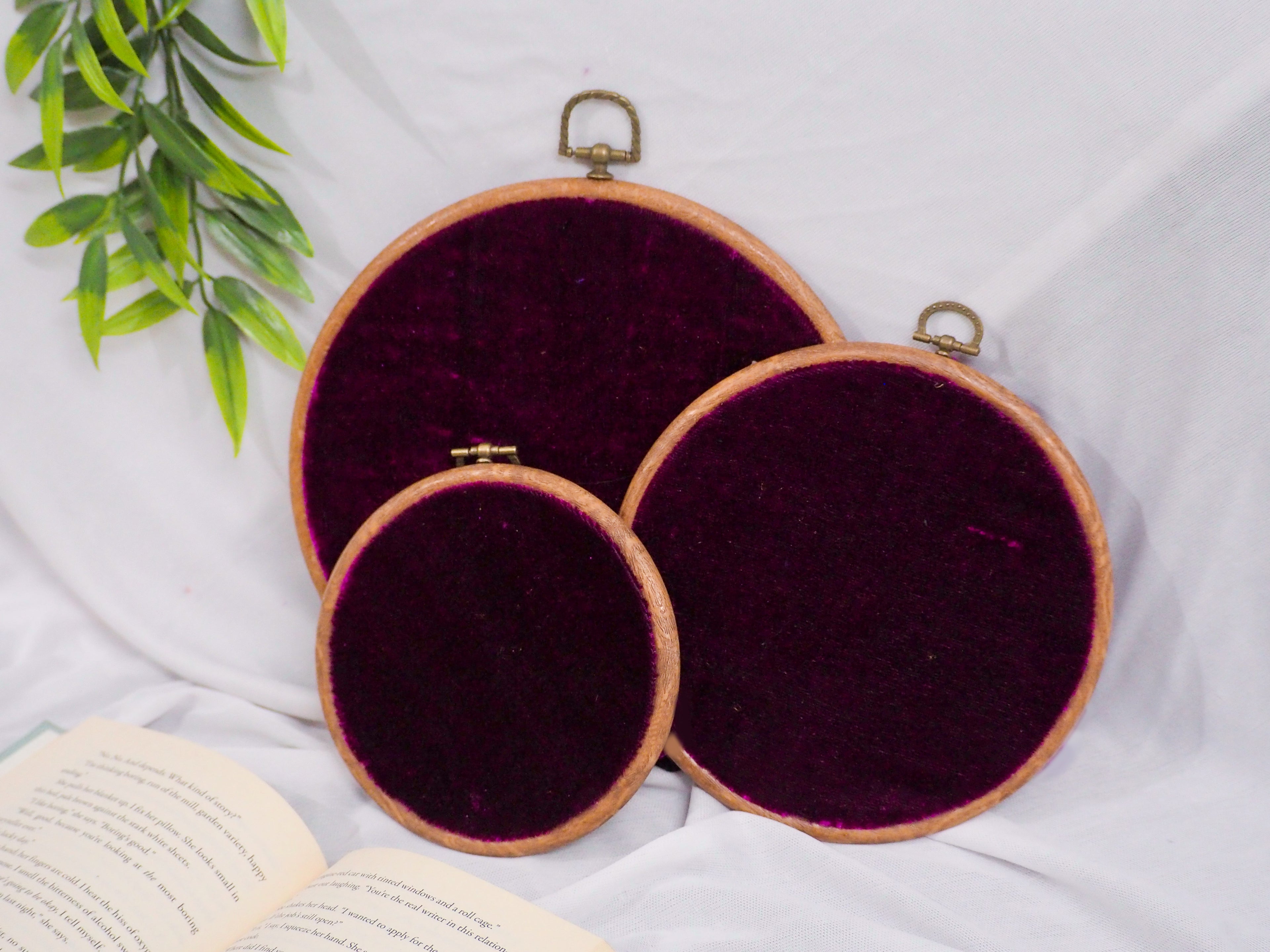 Mauve Velvet Enamel Pin Hoop Display