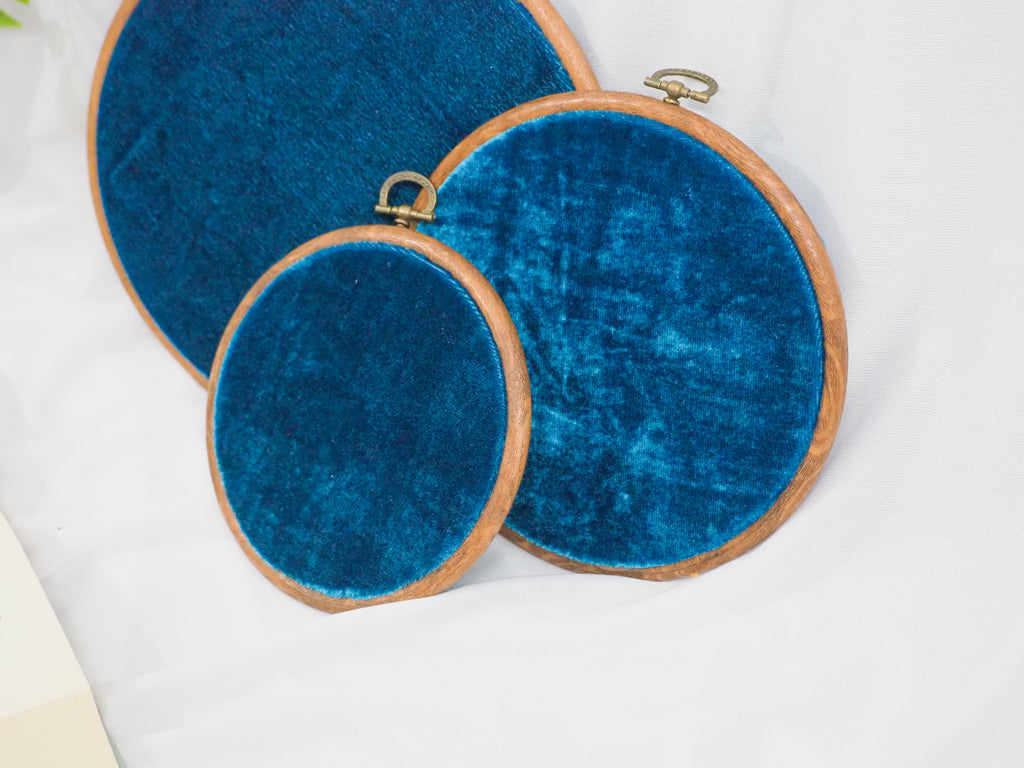 Blue Velvet Enamel Pin Hoop Display