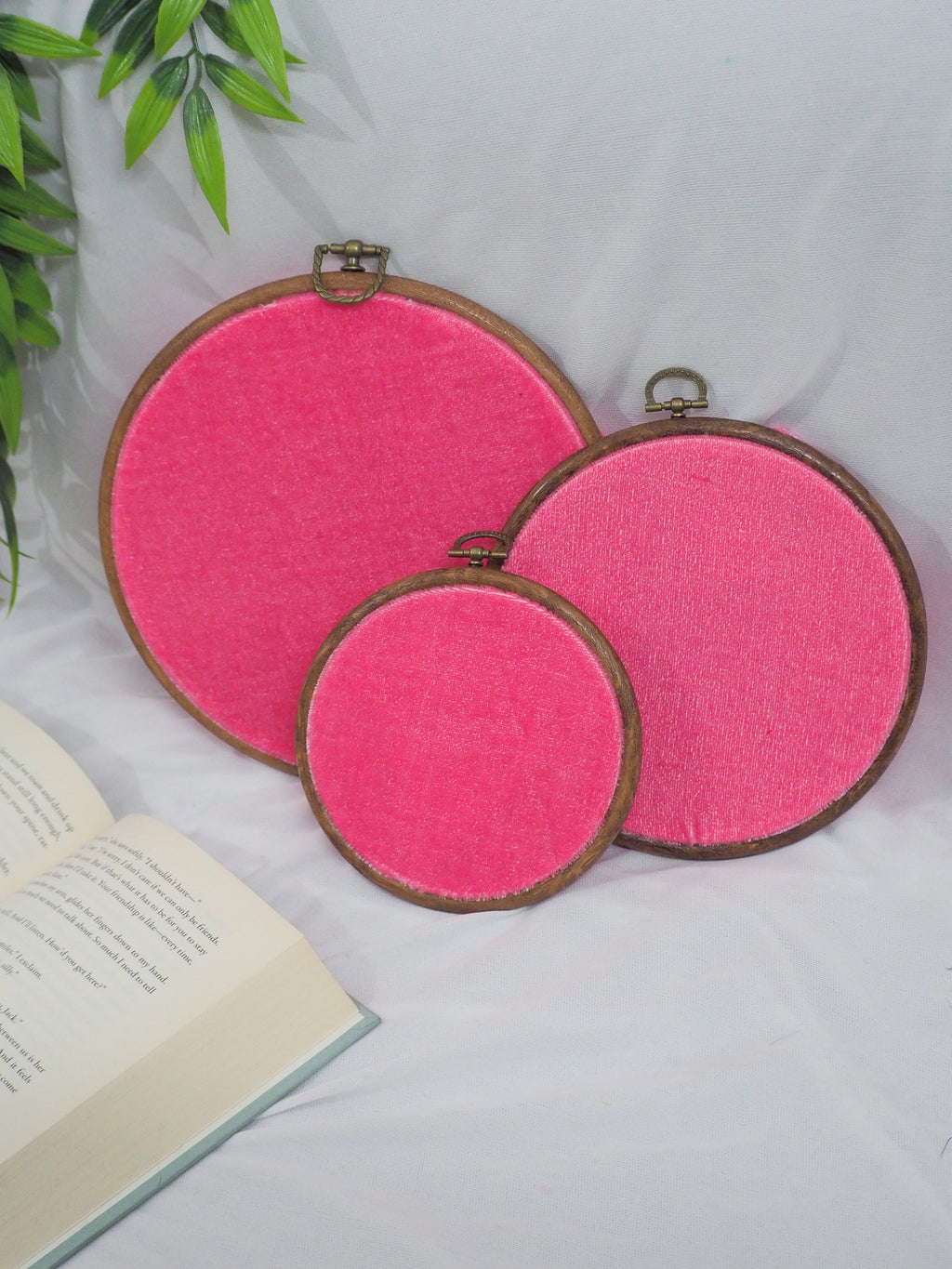 Pink Velvet Enamel Pin Hoop Display