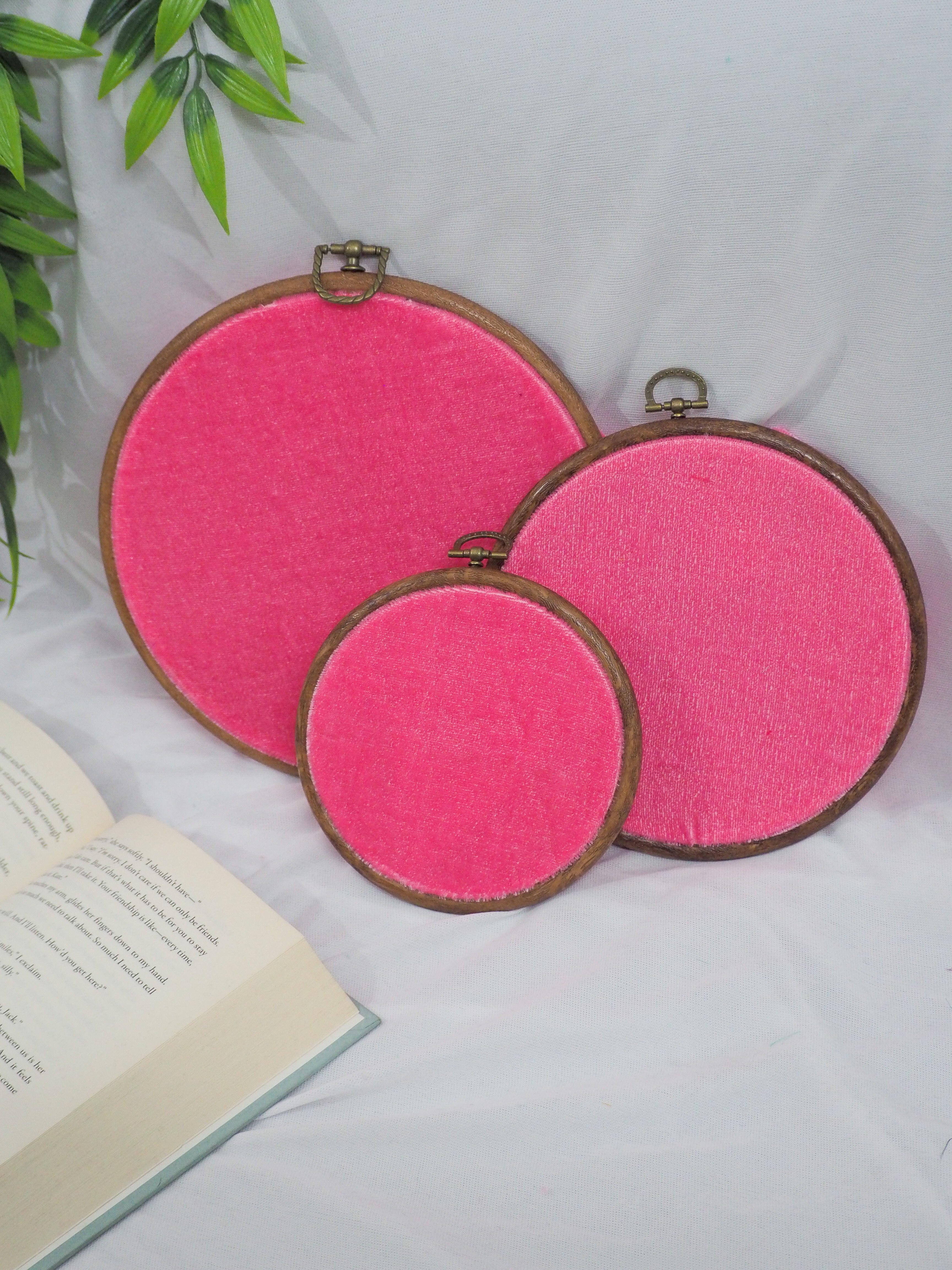 Pink Velvet Enamel Pin Hoop Display