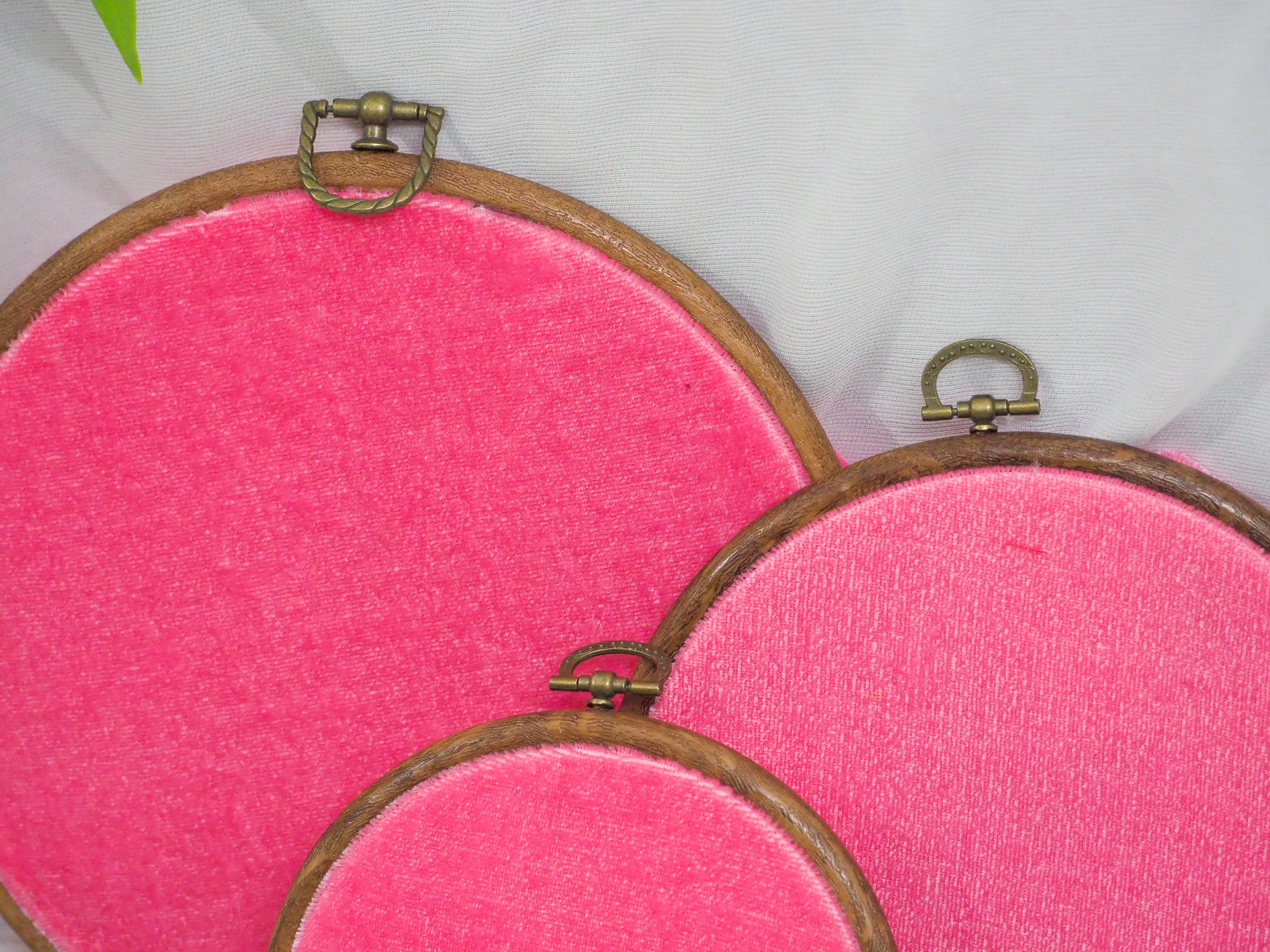 Pink Velvet Enamel Pin Hoop Display