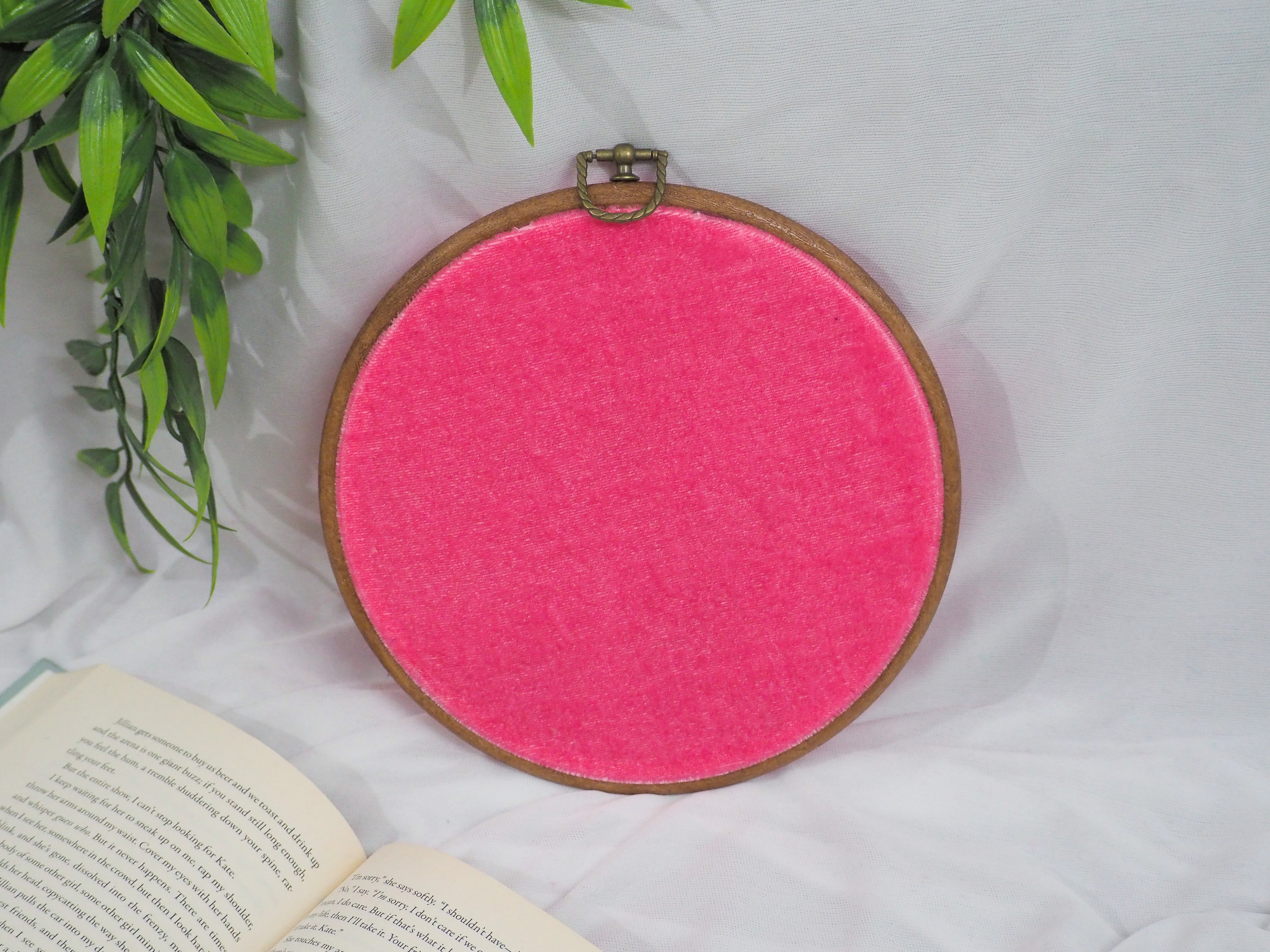 Pink Velvet Enamel Pin Hoop Display