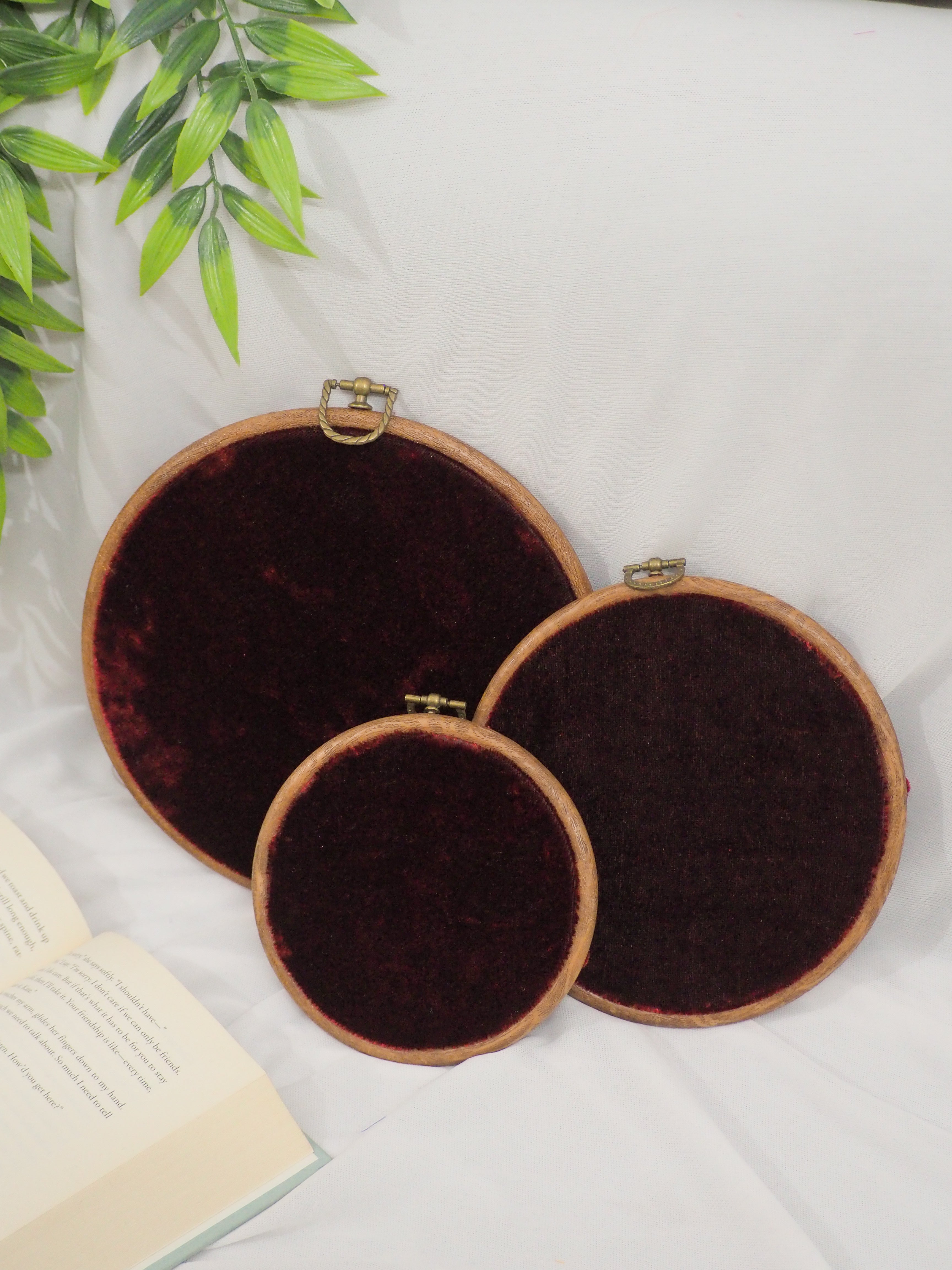 Dark Brown Velvet Enamel Pin Hoop Display