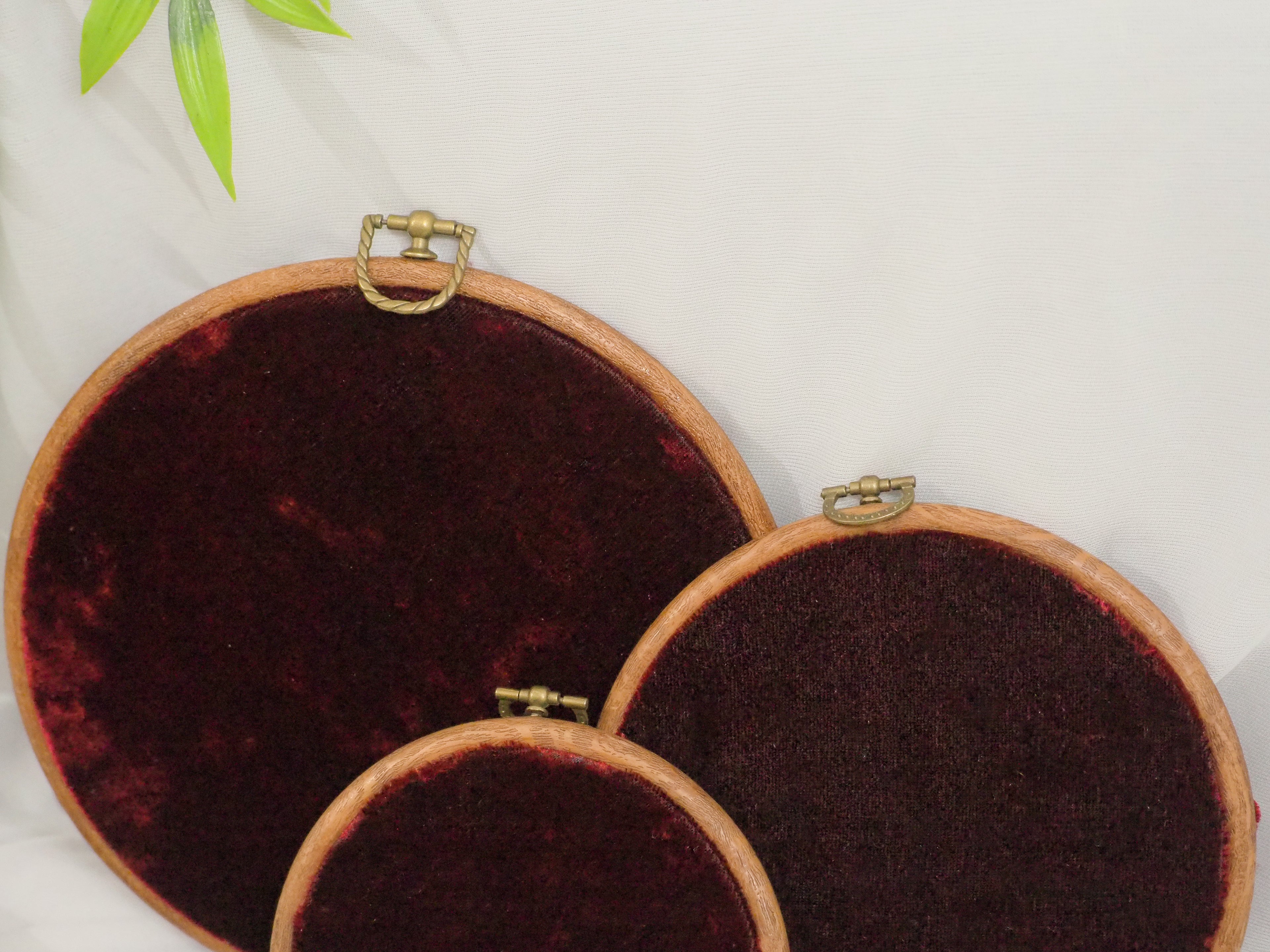 Dark Brown Velvet Enamel Pin Hoop Display