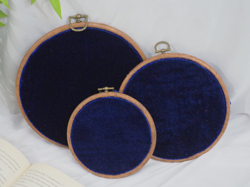 Navy Blue Velvet Enamel Pin Hoop Display