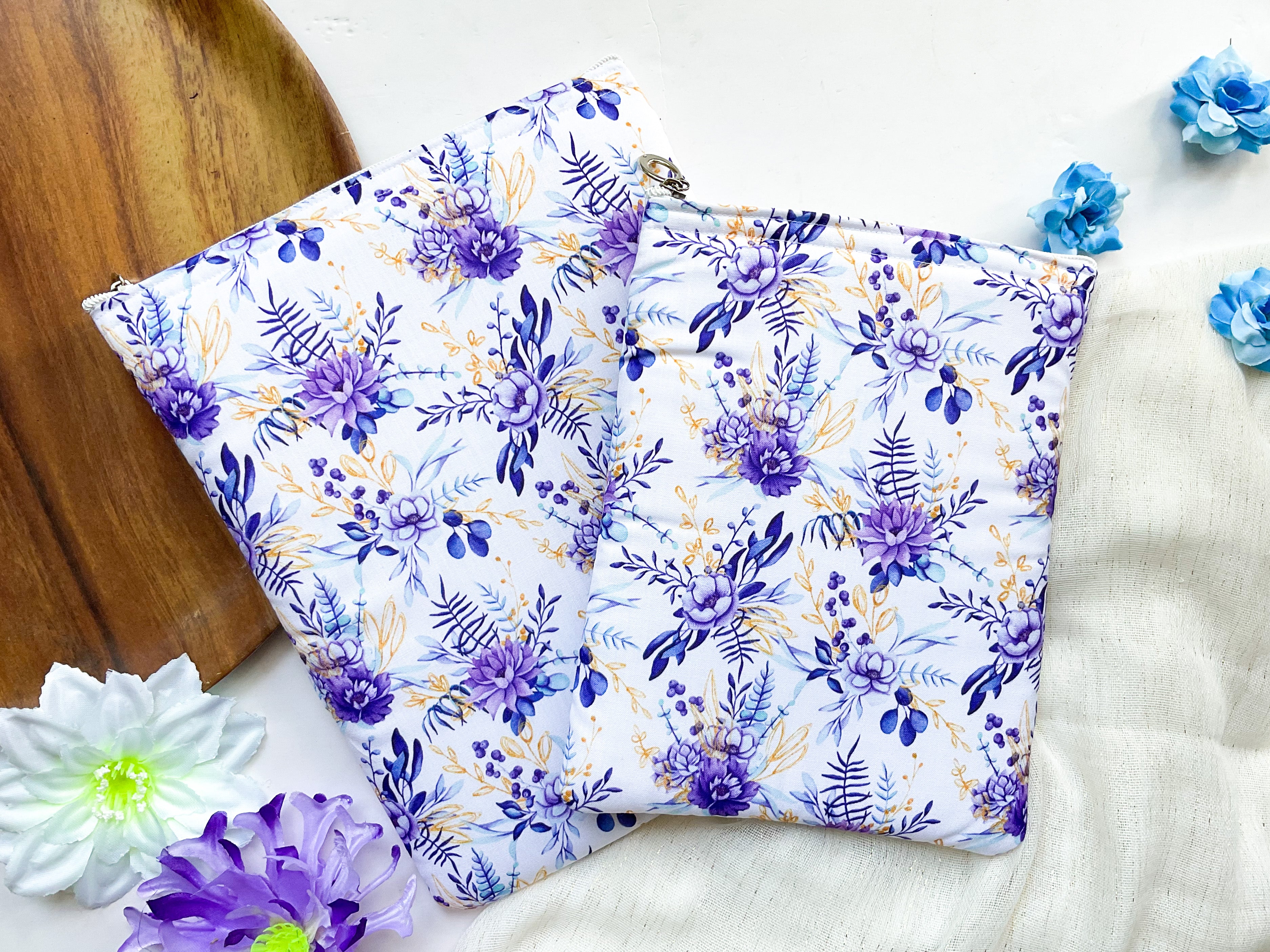 Purple Floral Book Sleeve