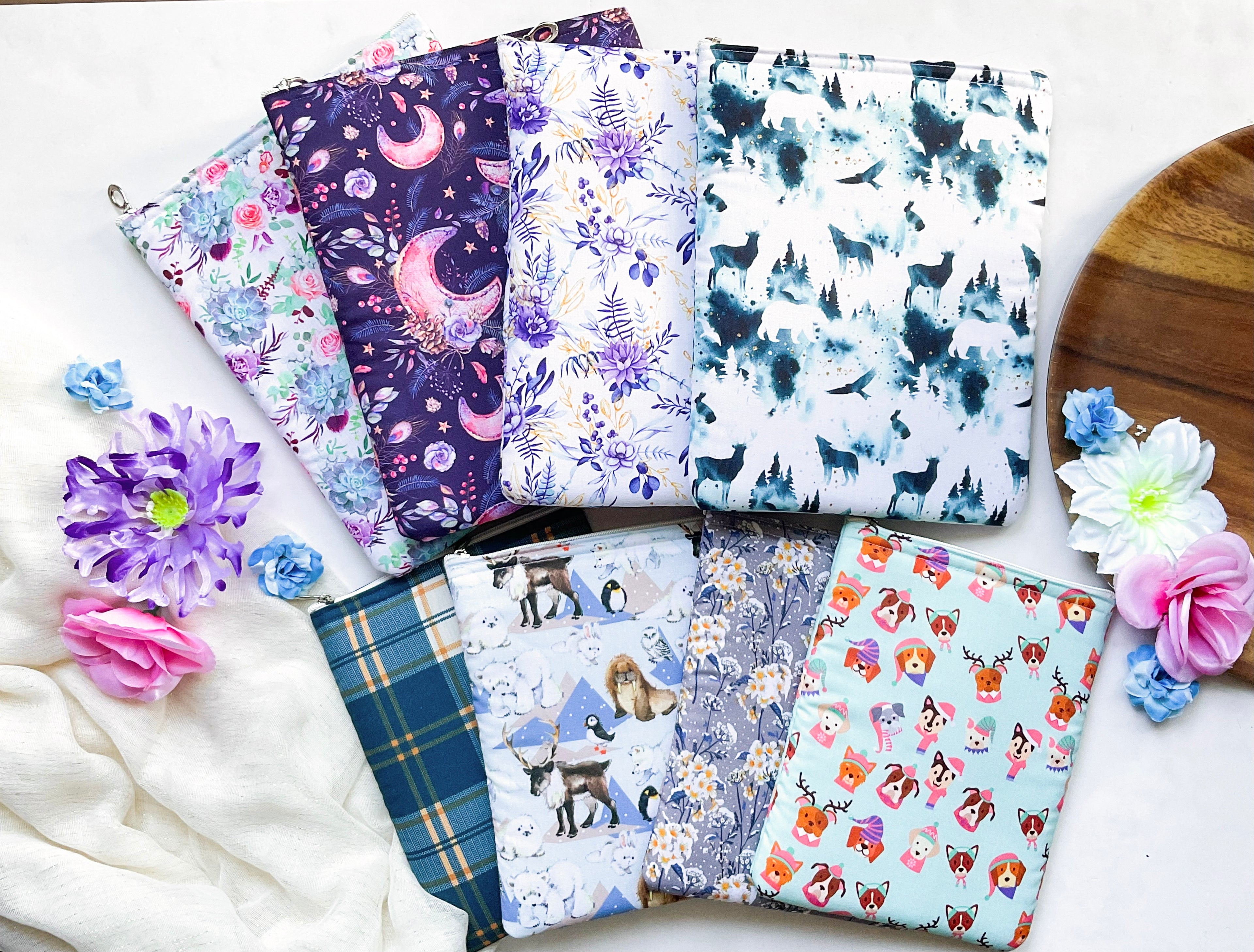 Purple Floral Book Sleeve