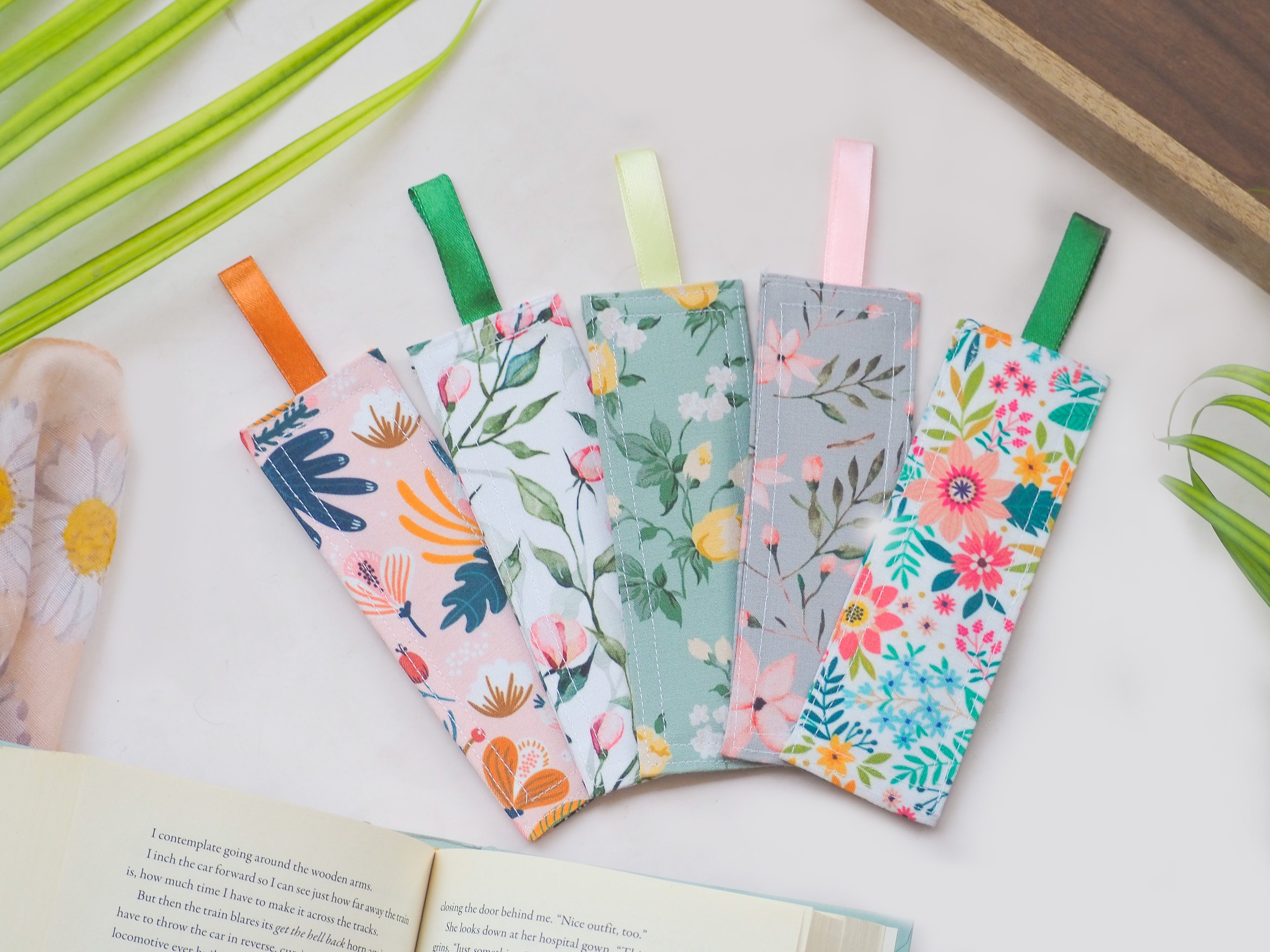Floral Fabric Bookmarks