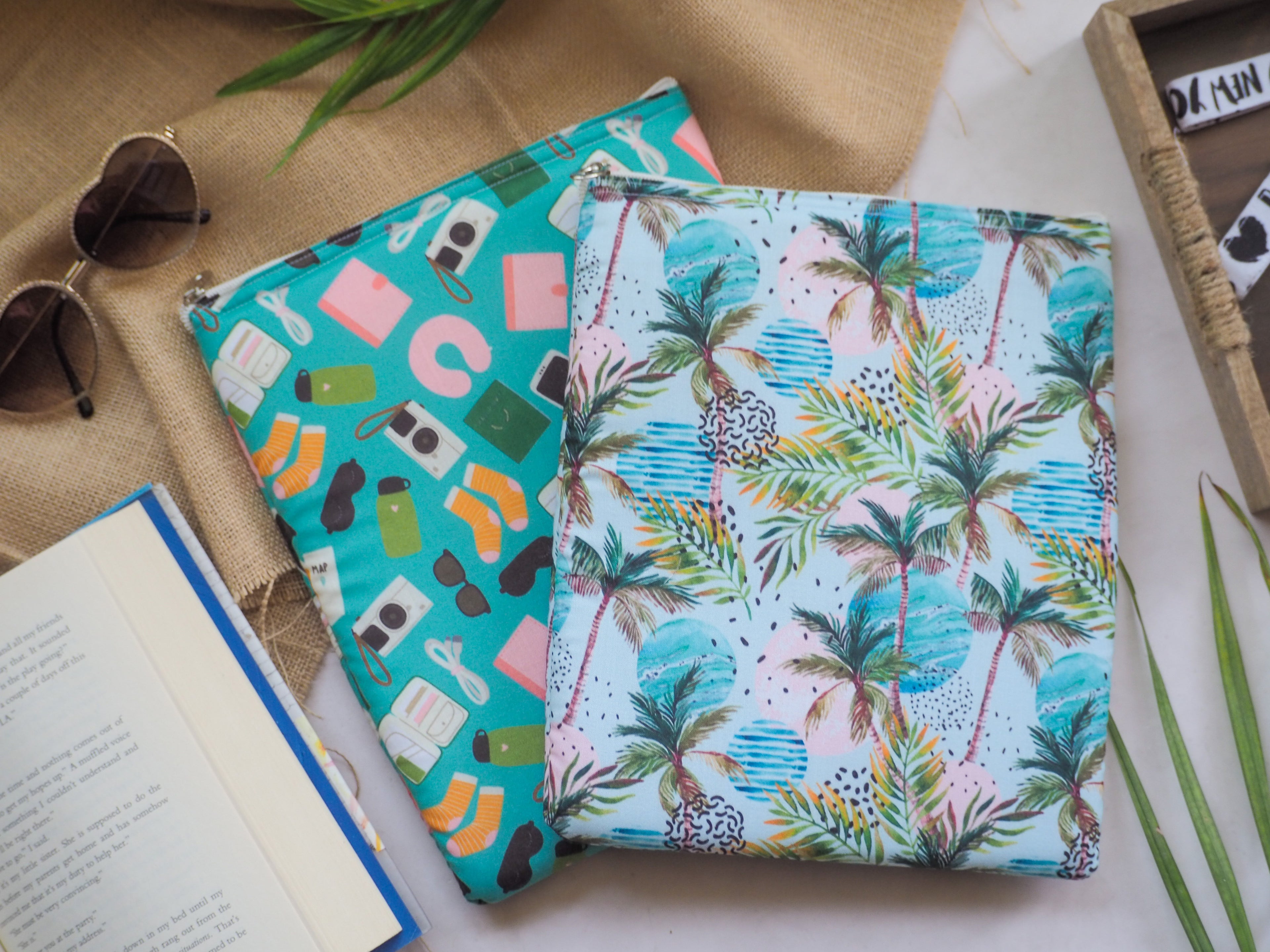 Travel Summer Palm Beach Rainbow Book Sleeve