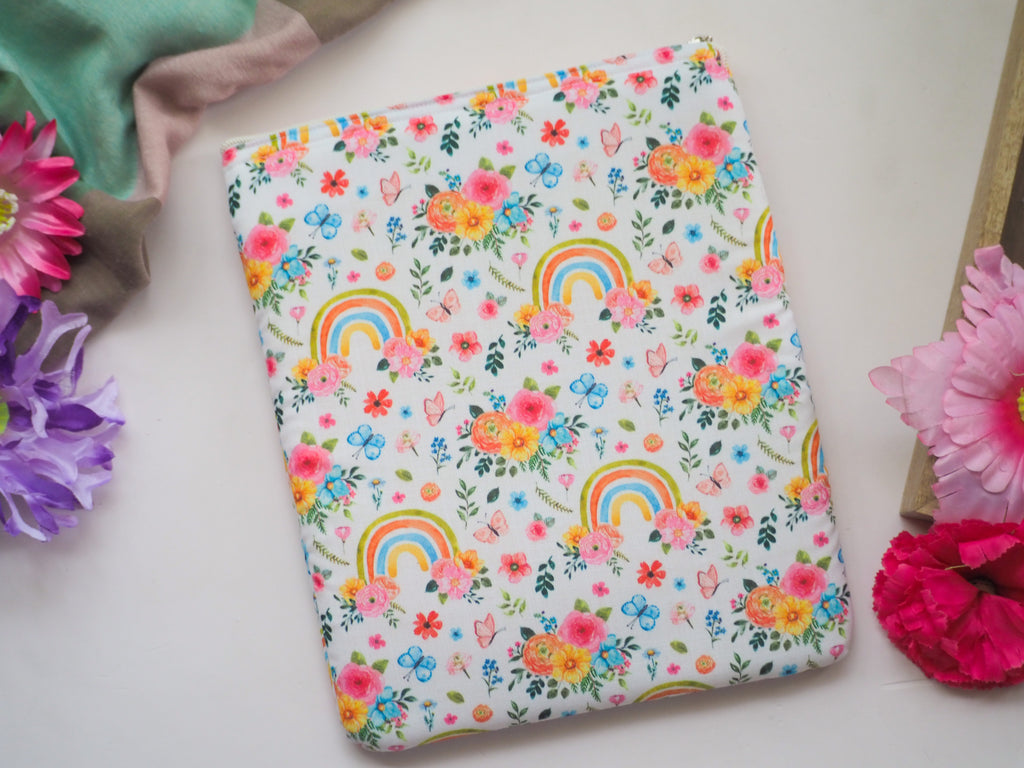 Colorful Floral Rainbow Book Sleeve