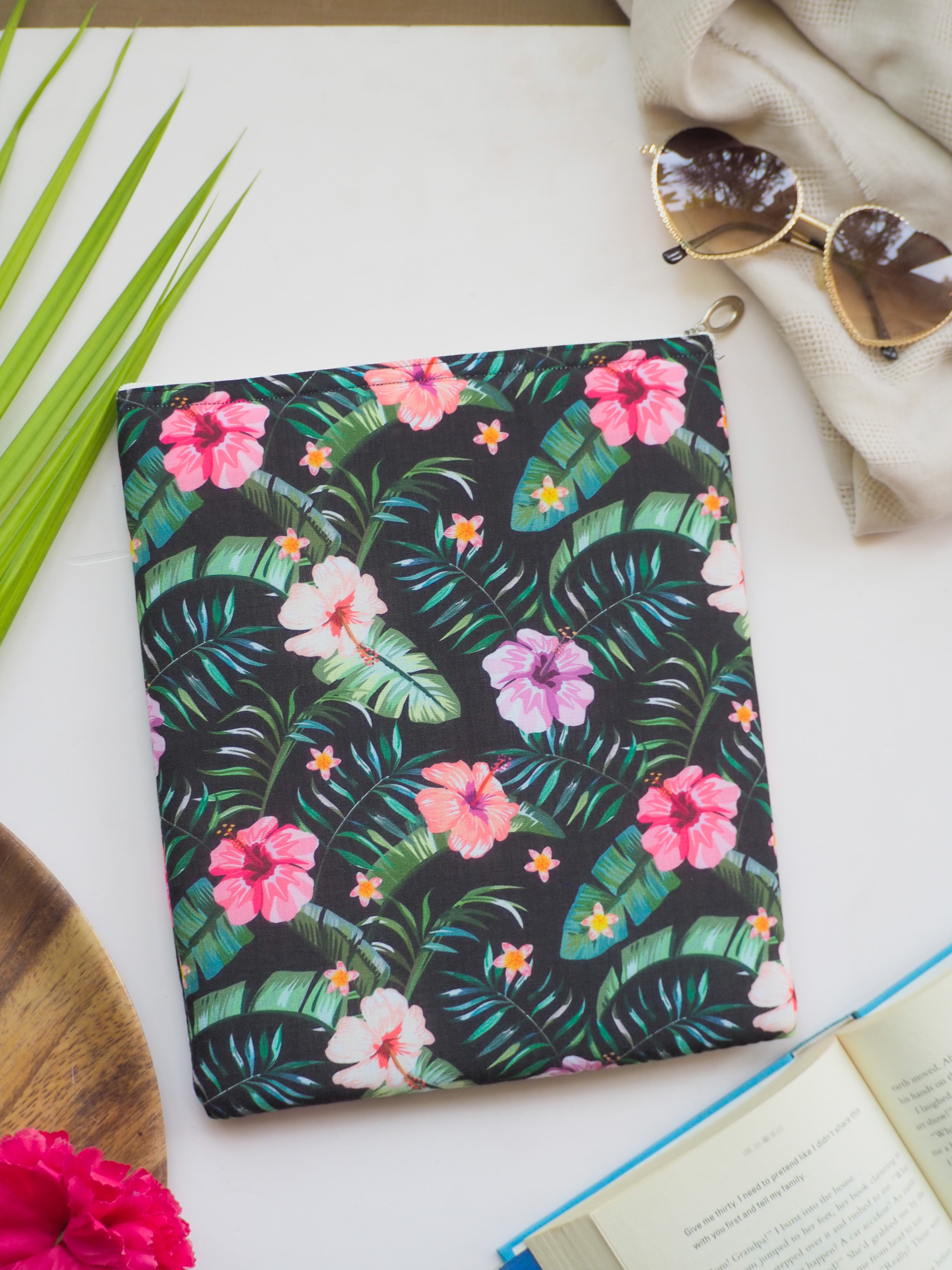Floral Hibiscus Tropical Book Sleeve
