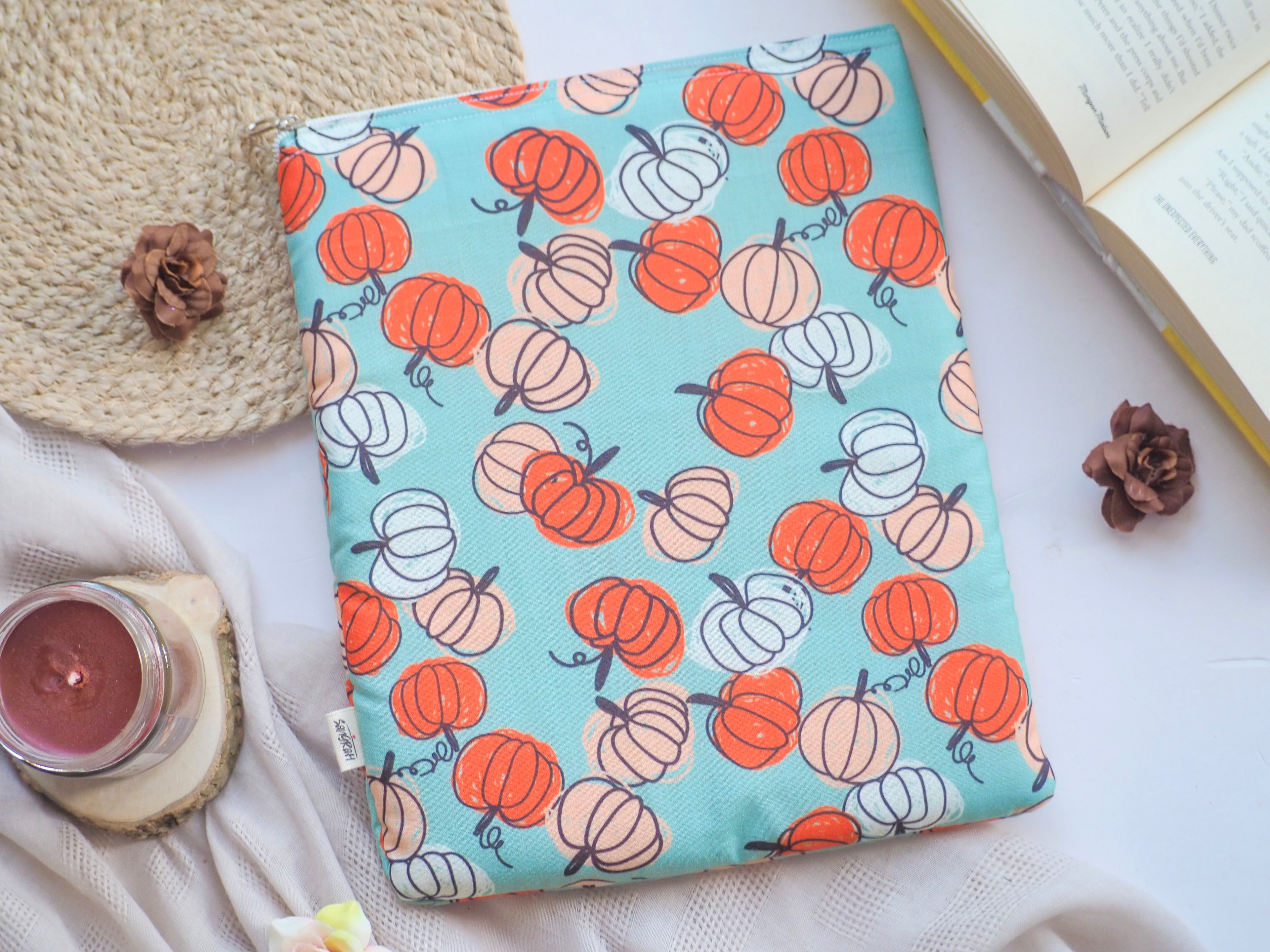 Blue Pumpkin Fall Book Sleeve
