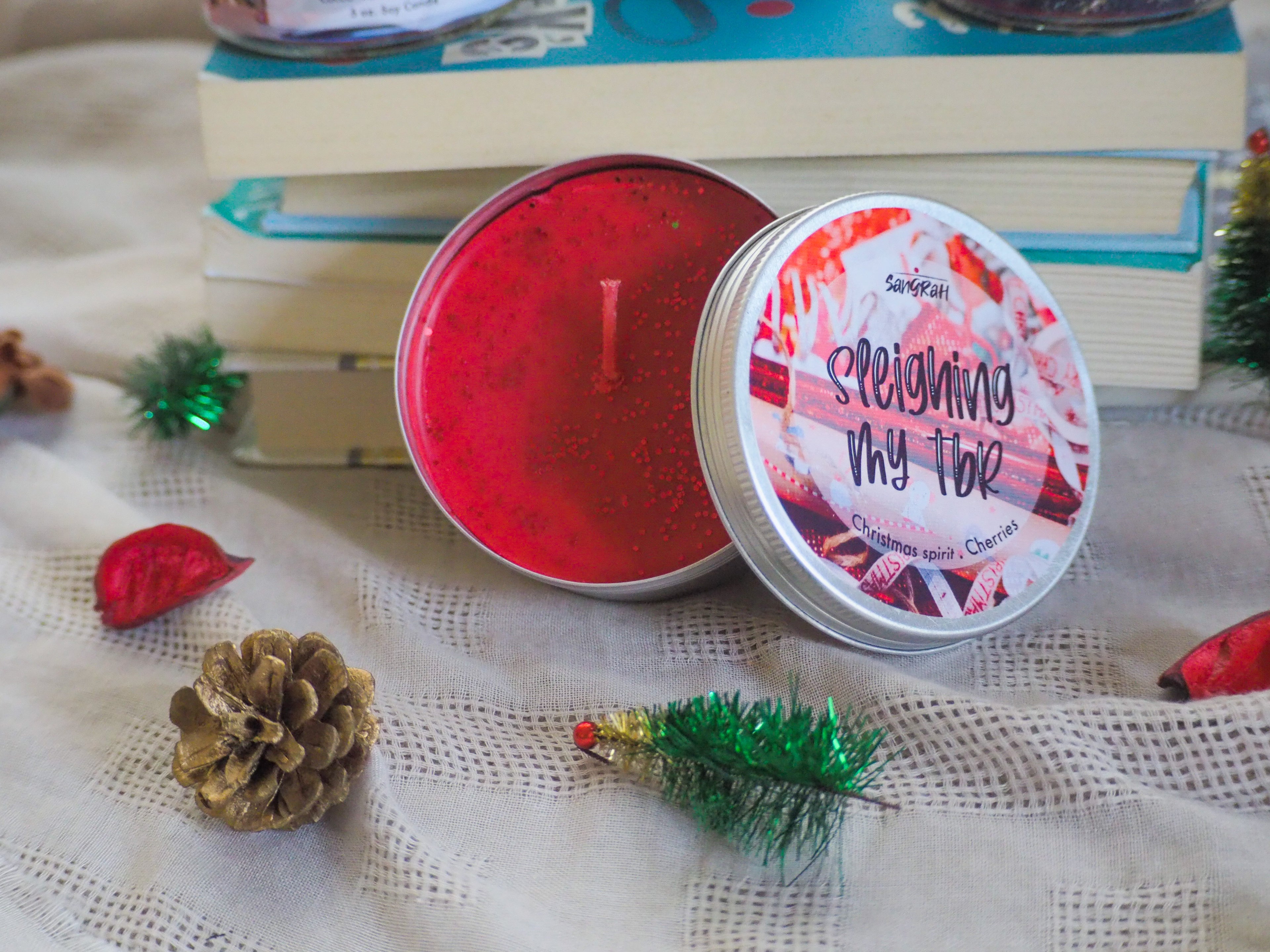 Sleighing Your TBR Tin Candle