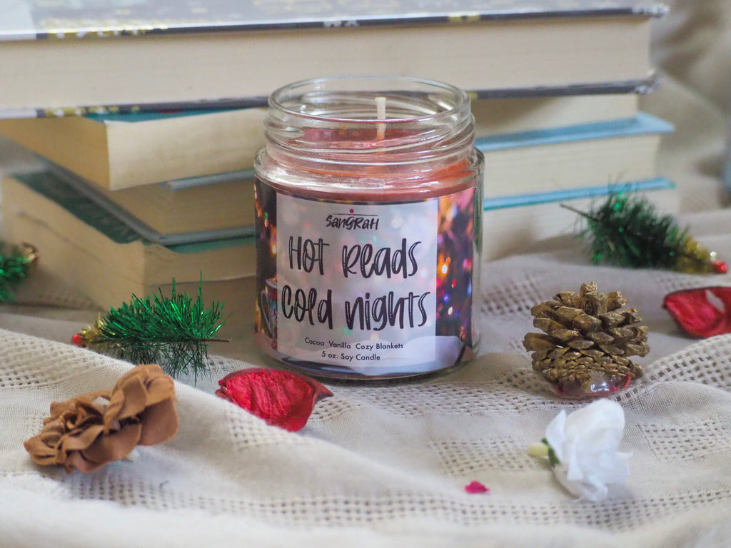 Hot Reads Cold Night Bookish Candle