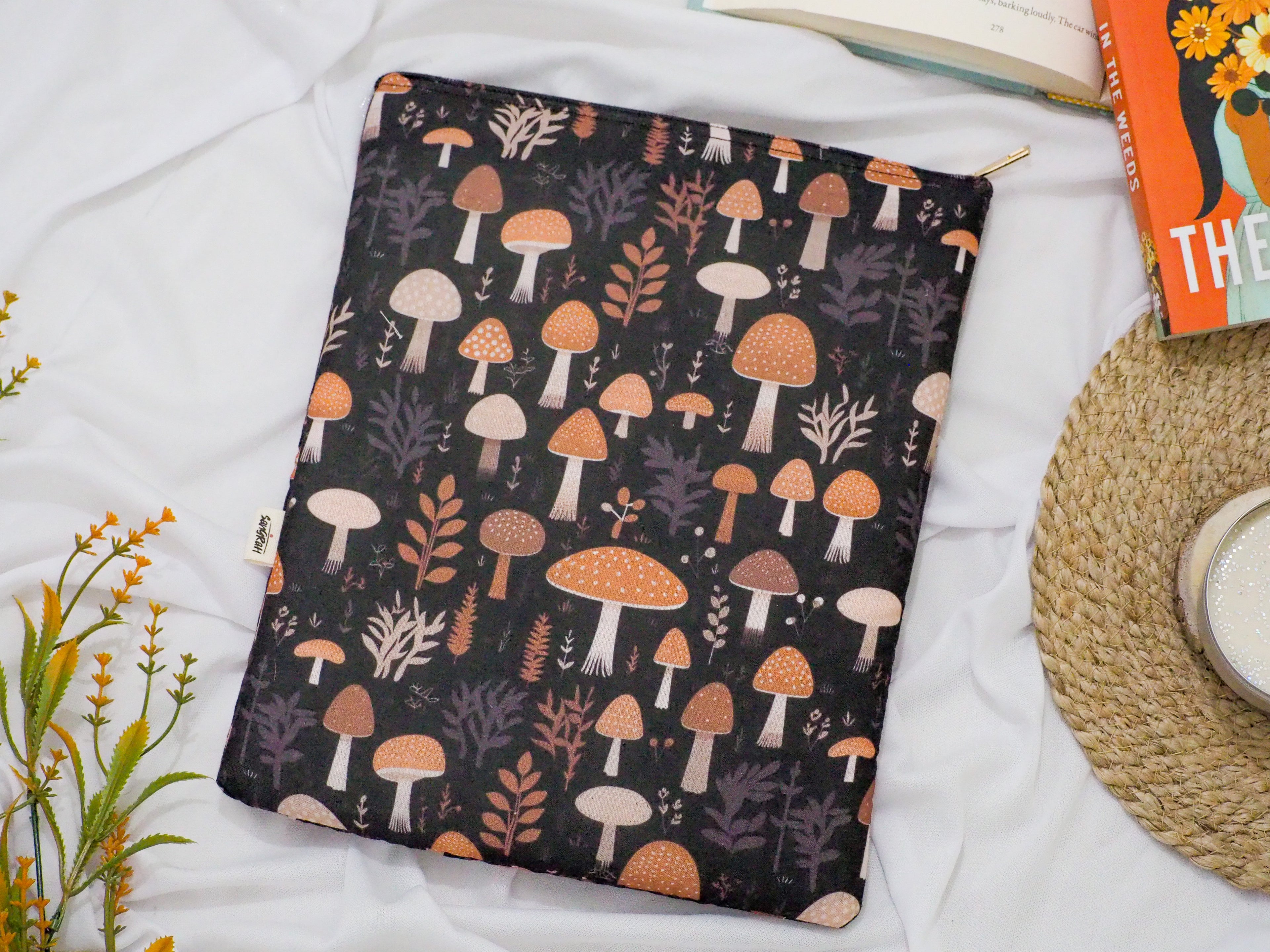 Fall Mushroom Cottagecore Book Sleeve